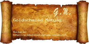 Goldschmied Mátyás névjegykártya
